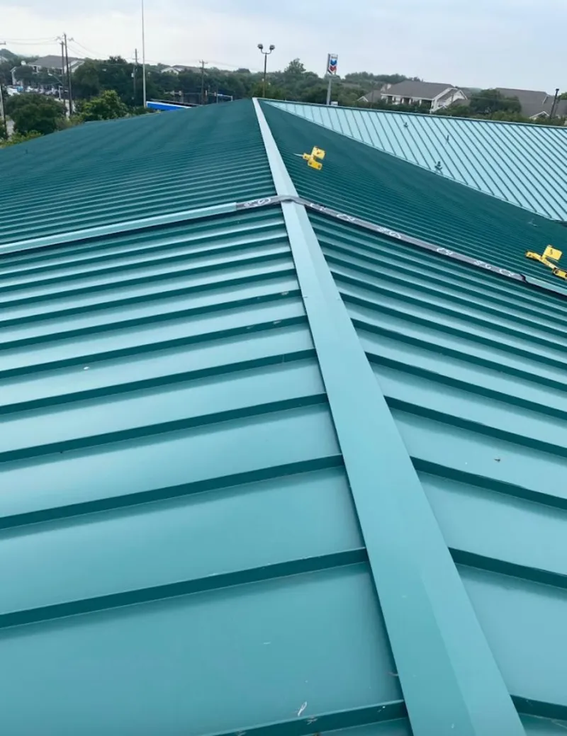 Green commercial metal roof ridge and valley for Metal Roof Repair in Hazel Dell